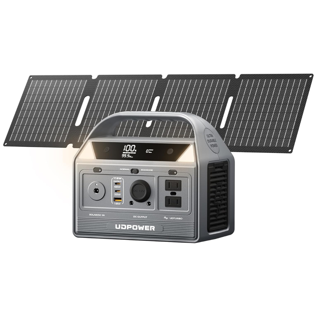 UDPOWER C400 Portable Power Station With 40W Solar Panel
