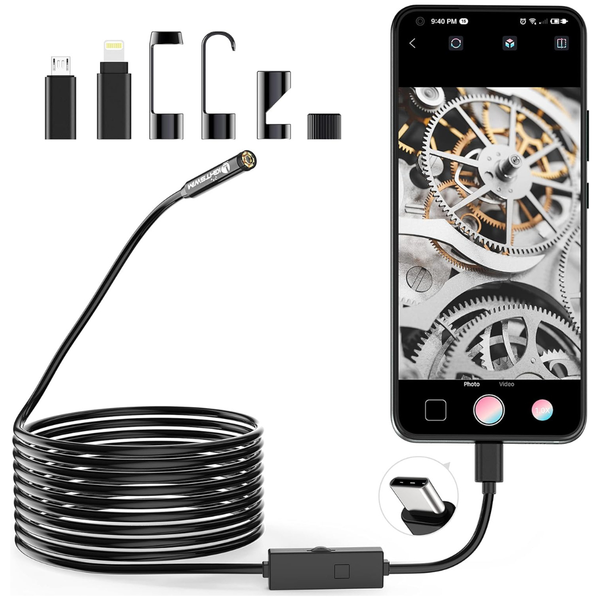 Lightswim 1920p Type-C Endoscope Inspection Camera W/ 16.5ft Cable (/iOS)