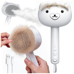 Rechargeable No-Rinse Steam Pet Brush W/ Release Button