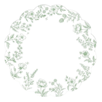 50-Pieces 13.5" Green Flower Round Paper Place Mats