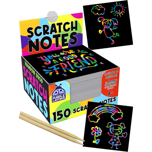150-Count Purple Ladybug Scratch Art Mini Notes Set (Various)