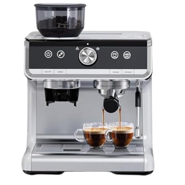 Semi-Automatic Espresso Machine 20 Bar Built-in Grinder & Milk Frother