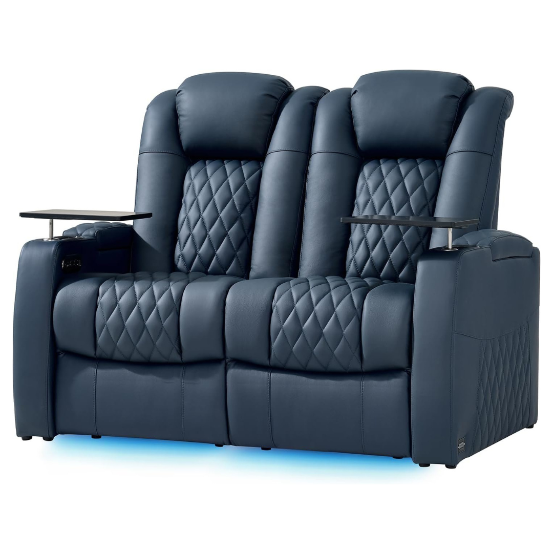 Home Theater Seating Leather Loveseat Recliner Chair