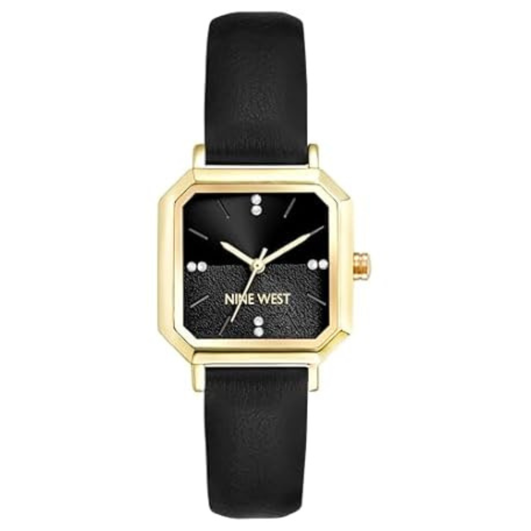 Nine West Women's Genuine Crystal Accented Strap Watch