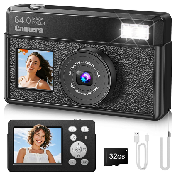64MP Autofocus Compact 4K Digital Camera (Various)