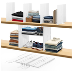 TrueBlueBamboo Adjustable Height Strong Metal Shelf Divider Organizer