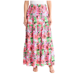 BY DESIGN Women's Laura Floral Smocked Waist Tiered Maxi Skirt