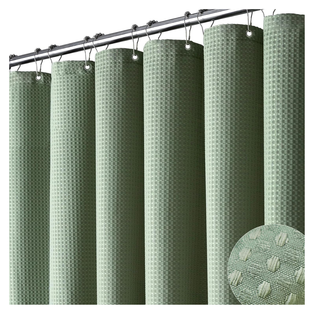 Heavy Duty Waffle Shower Curtains (72"W X 72"L)