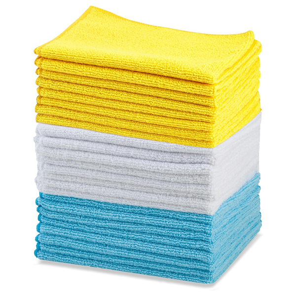24-Pack 16" X 12" Amazon Basics Microfiber Reusable Cleaning Cloths