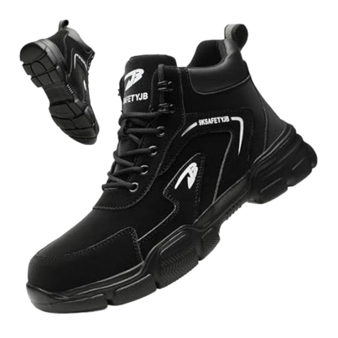 PJZHJ Boots Men's Slip Resistant Safety Steel Toe Shoes