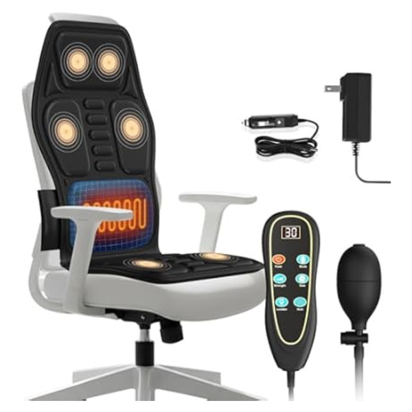 Knonnetd 8 Vibrating Motors Back Massage Seat Cushion