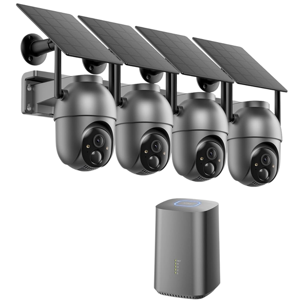 4-Pack Sehmua 4MP Wireless Solar Security Camera System