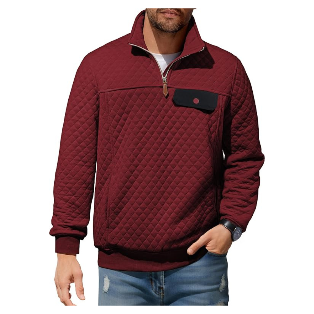 Men's Heavyweight Stand Collar Quilted Sweatshirt (Various)