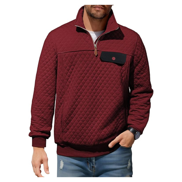 Men's Heavyweight Stand Collar Quilted Sweatshirt (Various)