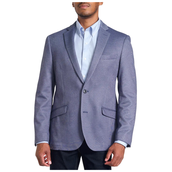 SAVILE ROW CO Blue Knit Blazer