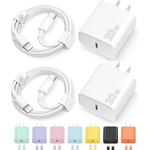 2-Pack 20W USB-C Charger Block With 6ft Cable