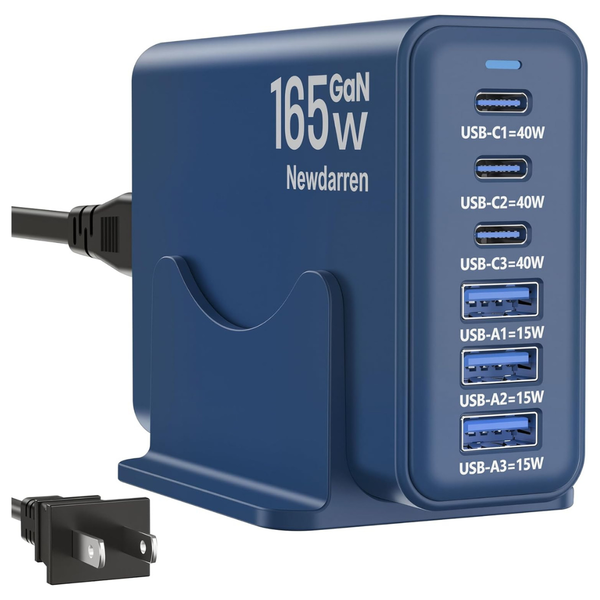 USB C 6 Port Wall Charging Station Hub Adapter