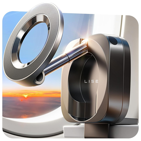 LISEN Magsafe Travel Essentials Airplane Phone Holder Mount (Black)