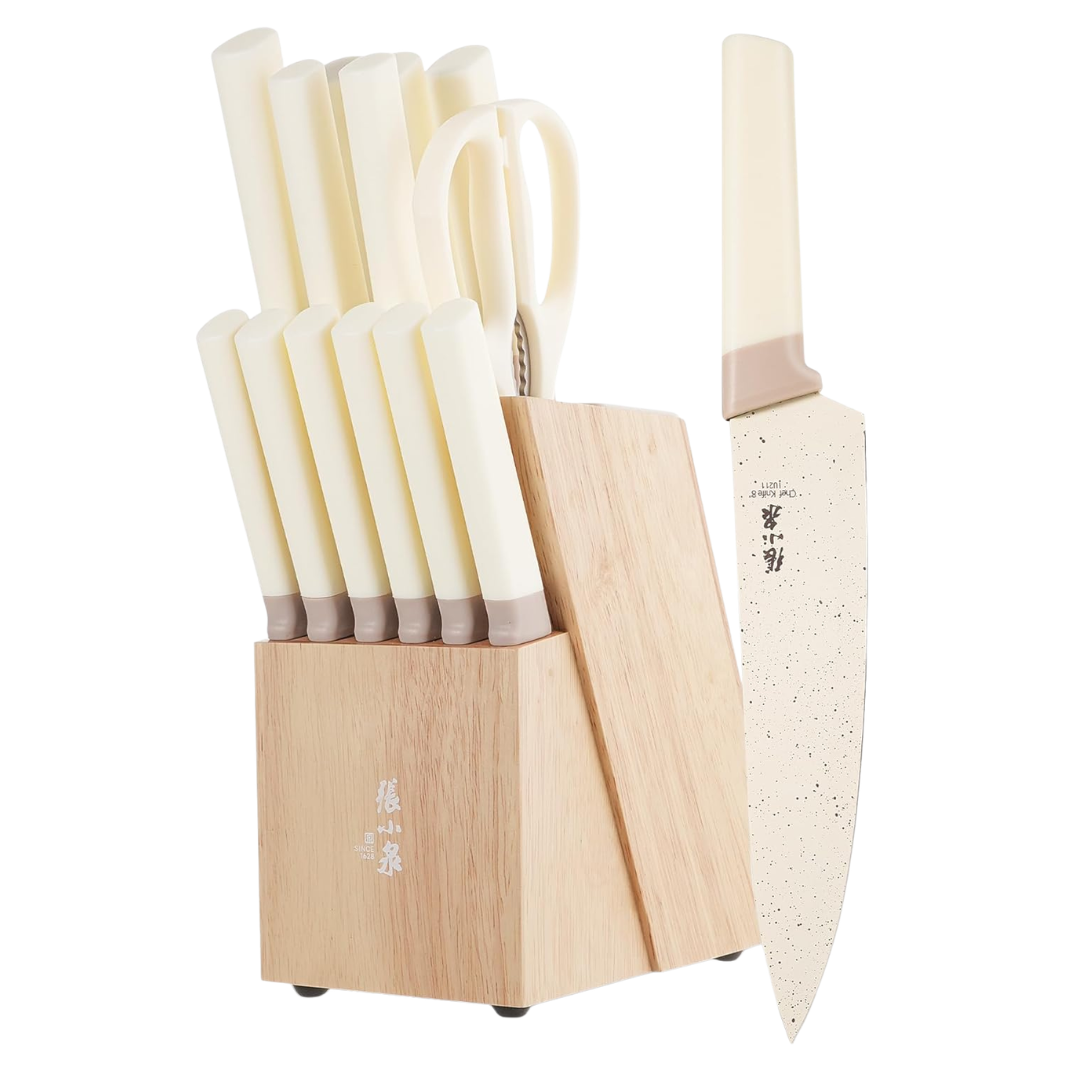 15-Piece High Carbon Stainless Steel Kitchen Knives Set