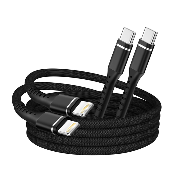 2-Pack 3ft Apple MFi Certified USB-C To Lightning Charger Cable