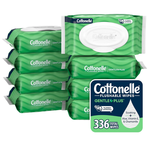336-Count Cottonelle GentlePlus Flushable Wet Wipes