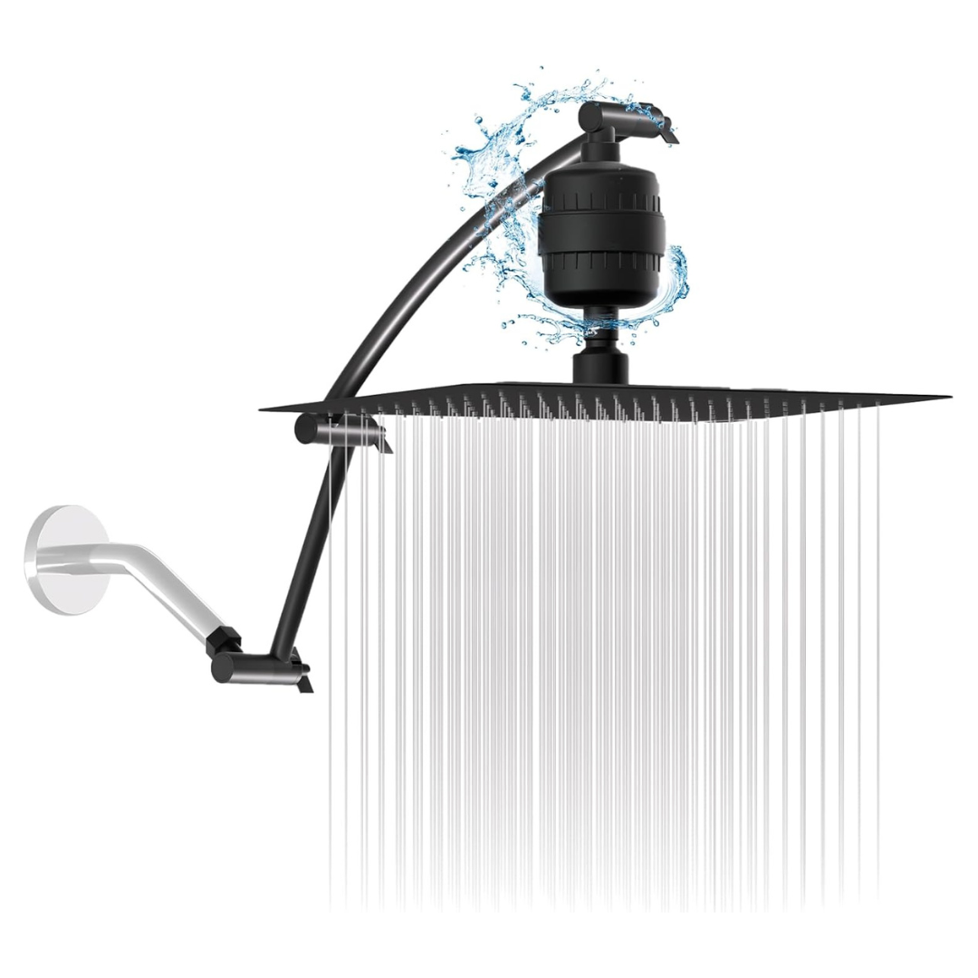 10'' Rain Shower Head With 20-Stage Shower Filter (2 Colors)