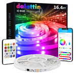 16.4ft 5050 IC RGB LED Strip Lights With App & Remote Control