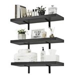 Set Of 3 Duvique 15.7" Wall Mounted Floating Wood Shelves
