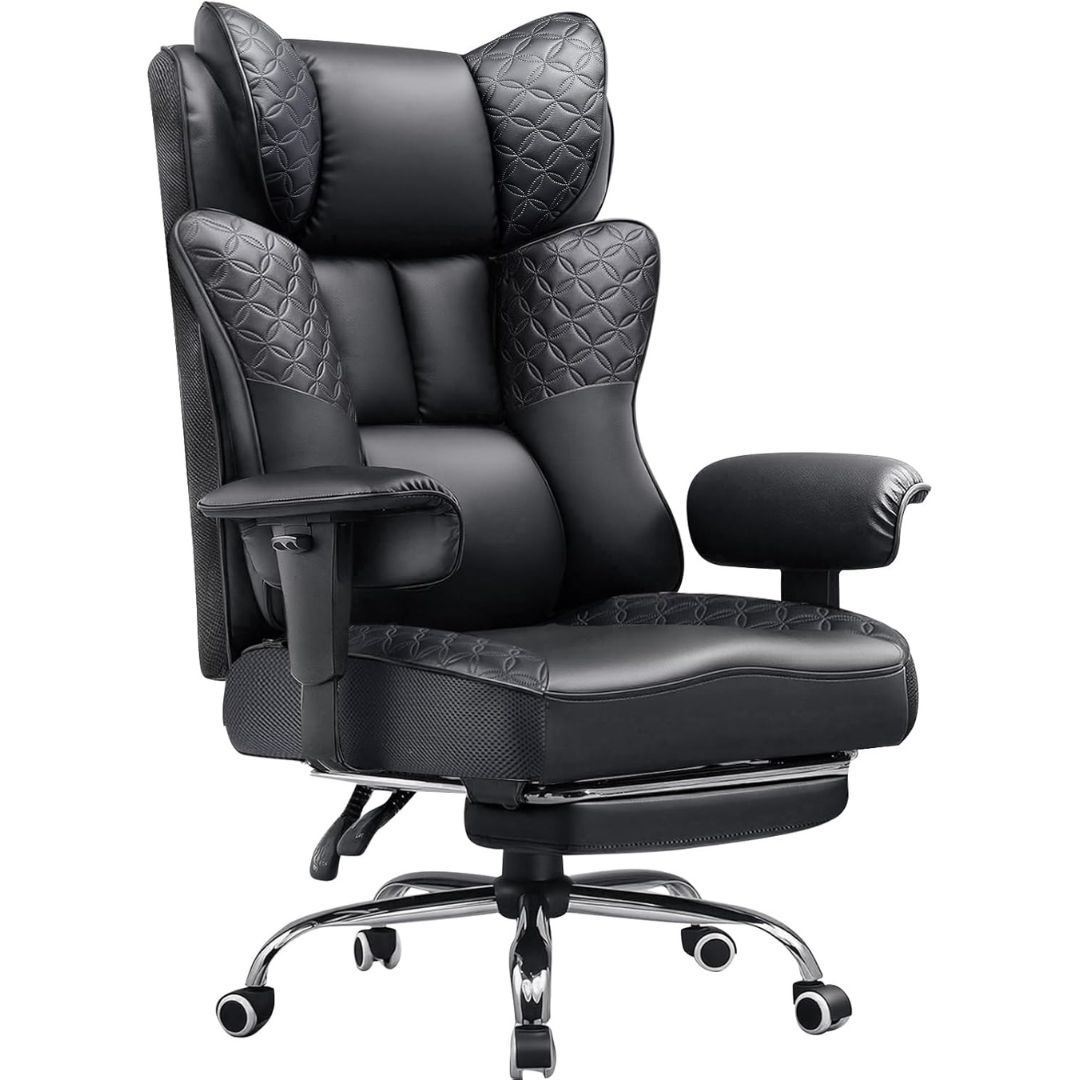 Ergonomic Big & Tall Deluxe Embossing Leather Office Chair