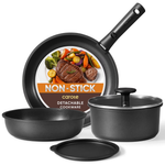 CAROTE 17-Piece Nonstick Cookware Set with Removable Handle