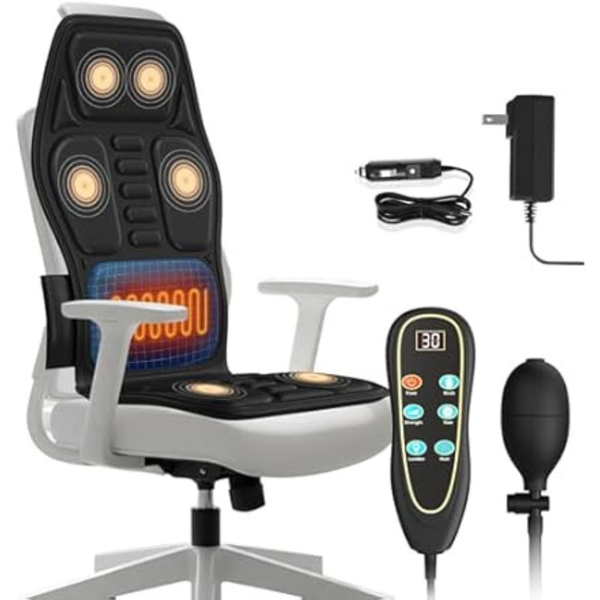 Knonnetd 8 Vibrating Motors Back Massage Seat Cushion