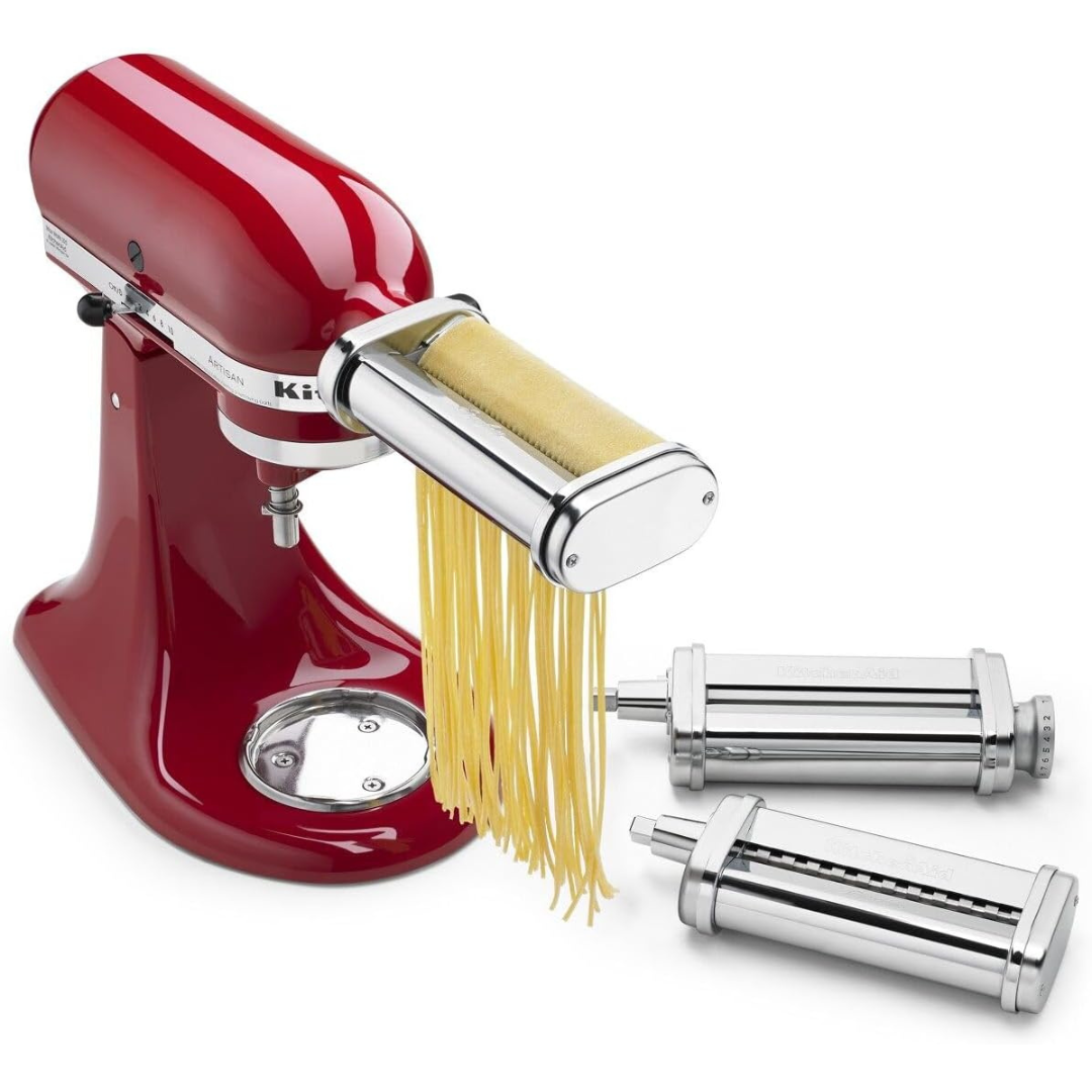 3-Piece KitchenAid KSMPRA Pasta Roller & Cutter Attachment Set