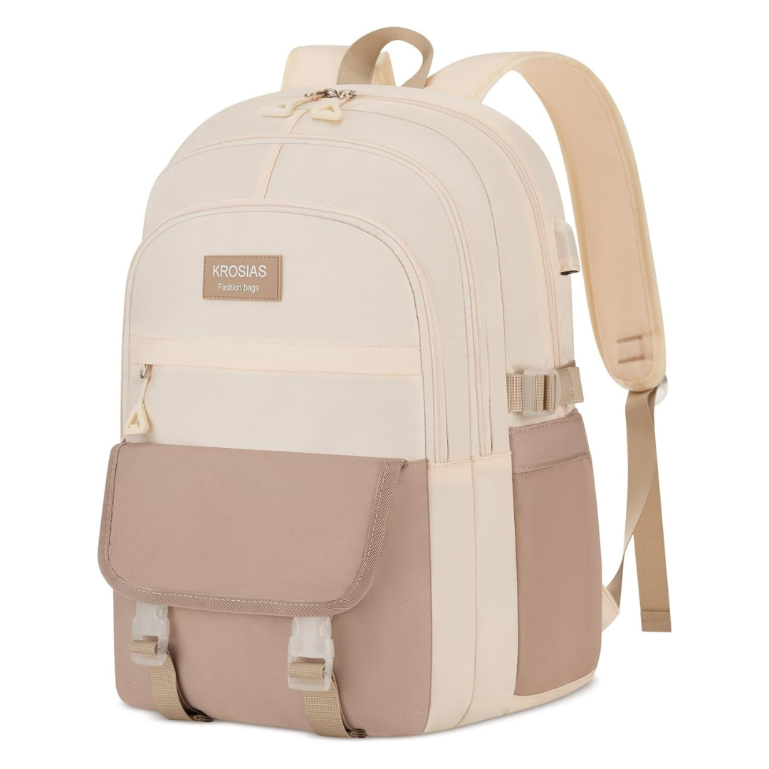 Krosias High School Lightweight Backpack (Khaki Beige)
