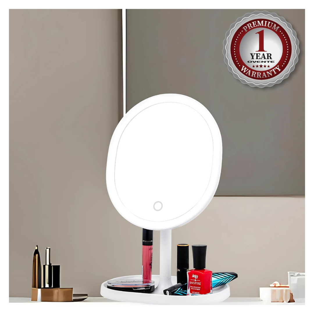 9" Rechargeable Lighted Tabletop Makeup Mirror