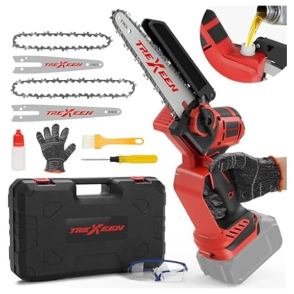 2-in-1 Cordless 8" & 6" Dual-Length Electric Chainsaw For MWK M18 Battery