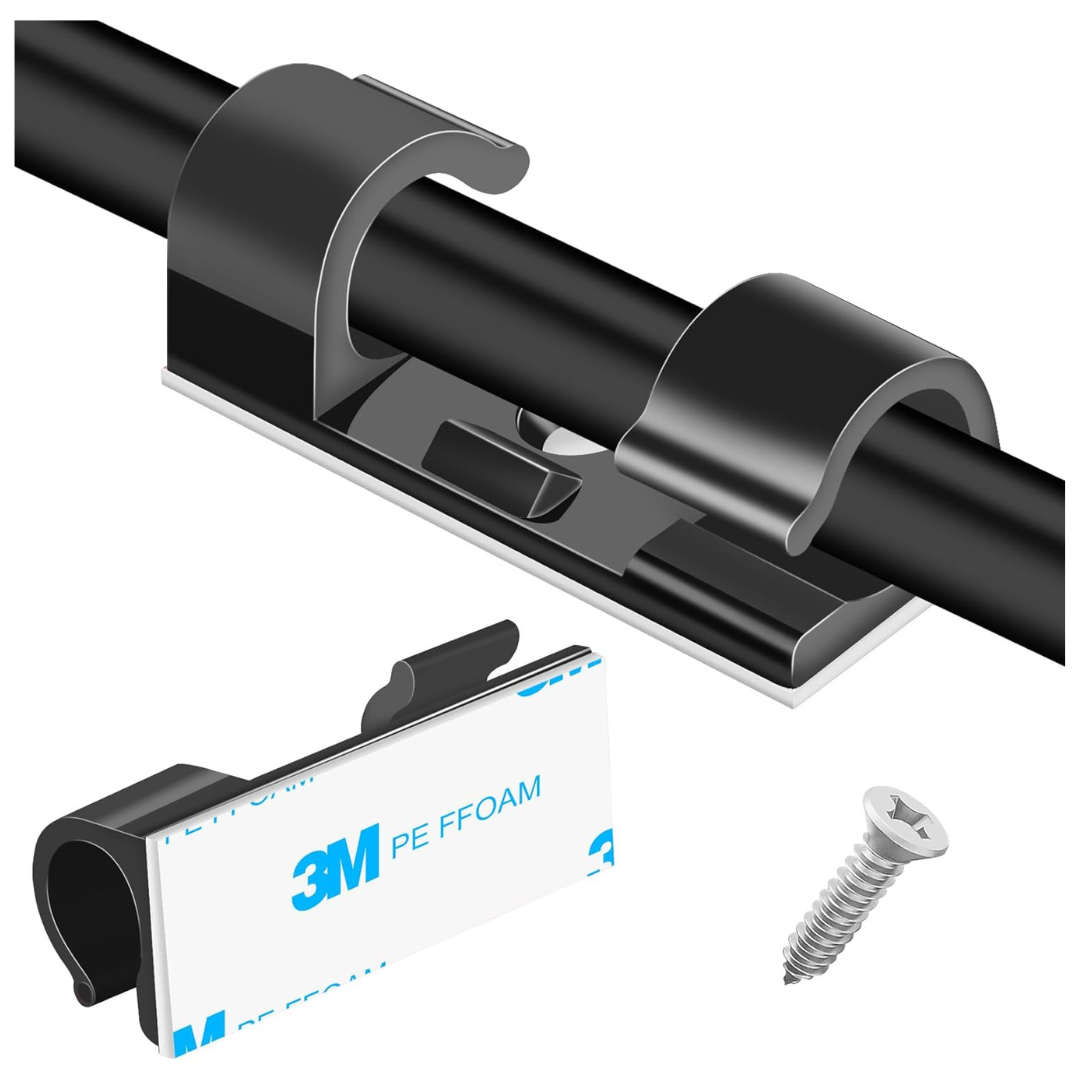 50-Pcs Medium Self-Adhesive Cable Clips