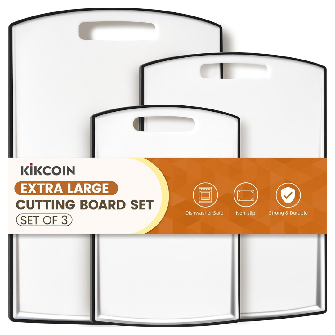 Set Of 3 Extra Large Plastic Cutting Boards With Juice Grooves