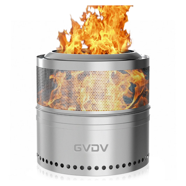 GVDV 18" Camping Smokeless Fire Pit With Bag