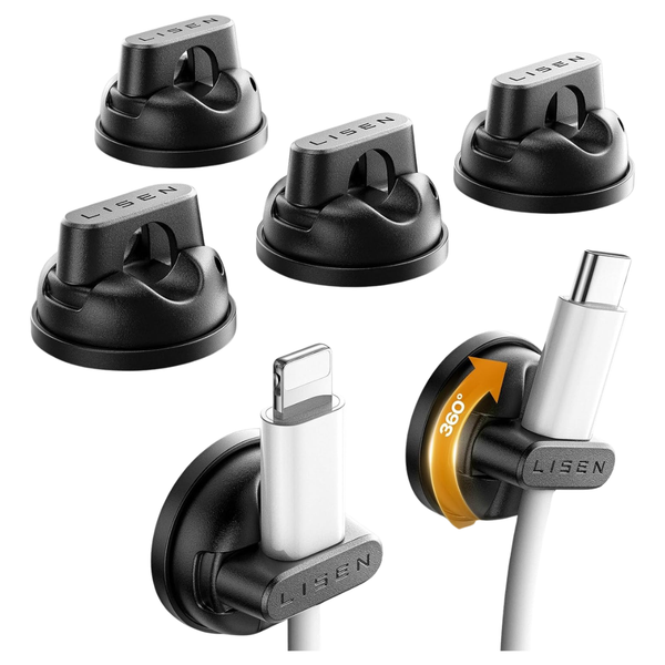 6-Pack Lisen Magnetic Rotatable Cord Holder