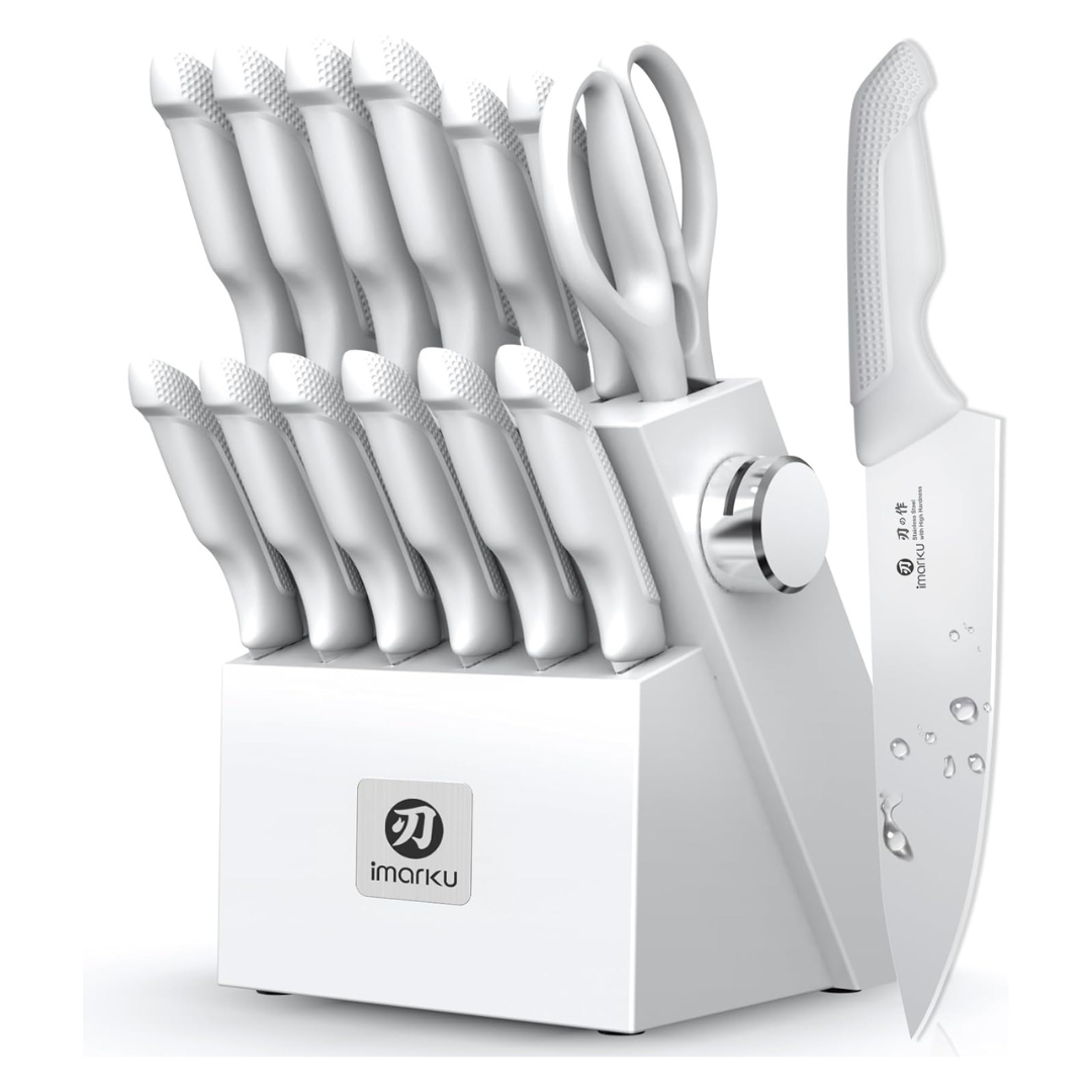 14-Piece Japanese Stainless Steel Kitchen Knife Set With Block