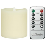 6-Count Stonebriar Flameless 3"x 3" Ivory LED Pillar Candles W/ Timer & Remote