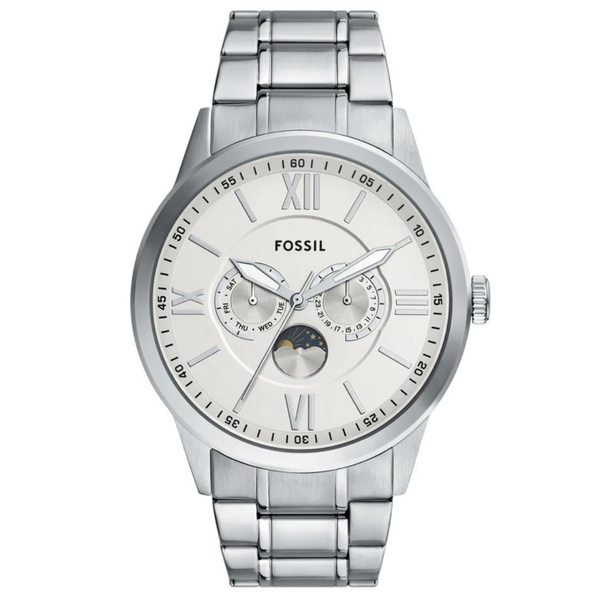 Fossil Men's Flynn Multifunction Silver Tone Bracelet Watch