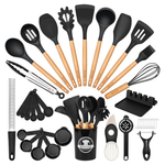 39-Piece Silicone Cooking Utensils Set With Wooden Handle