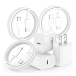 3-Pack 20W USB-C Fast Charger W/ 6ft 60W USB-C To USB-C Cable