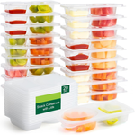 20-Piece Reusable 2-Compartment Snack Containers With Lids