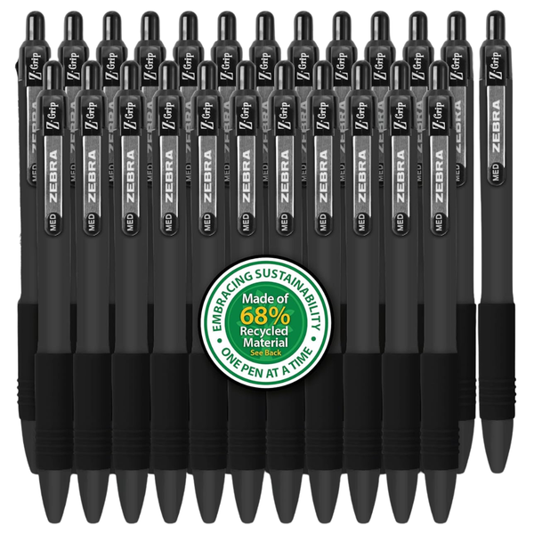 24-Pack Zebra Pen Z-Grip Medium Ballpoint Pens (Black Ink)