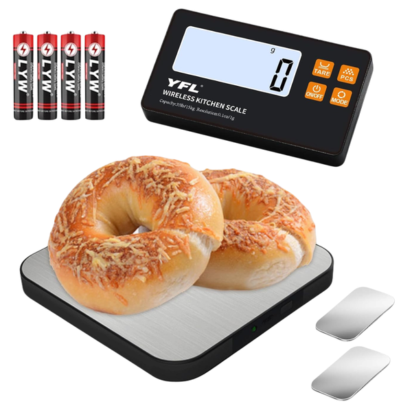 YFL Wireless Kitchen Scale With Detachable Remote Display (33lb)