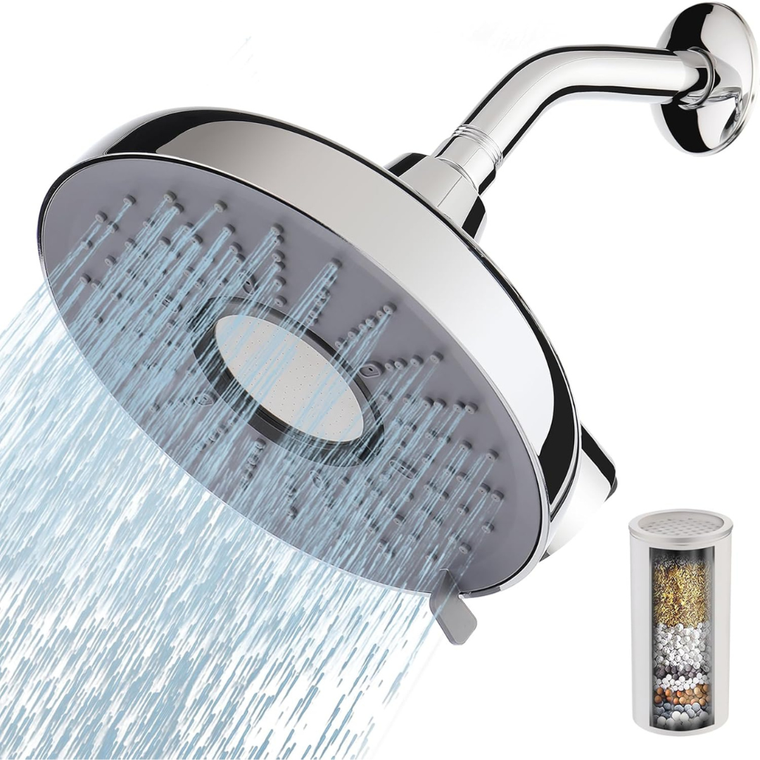 8" High Pressure Rainfall Shower Head With 15-Stage Filter