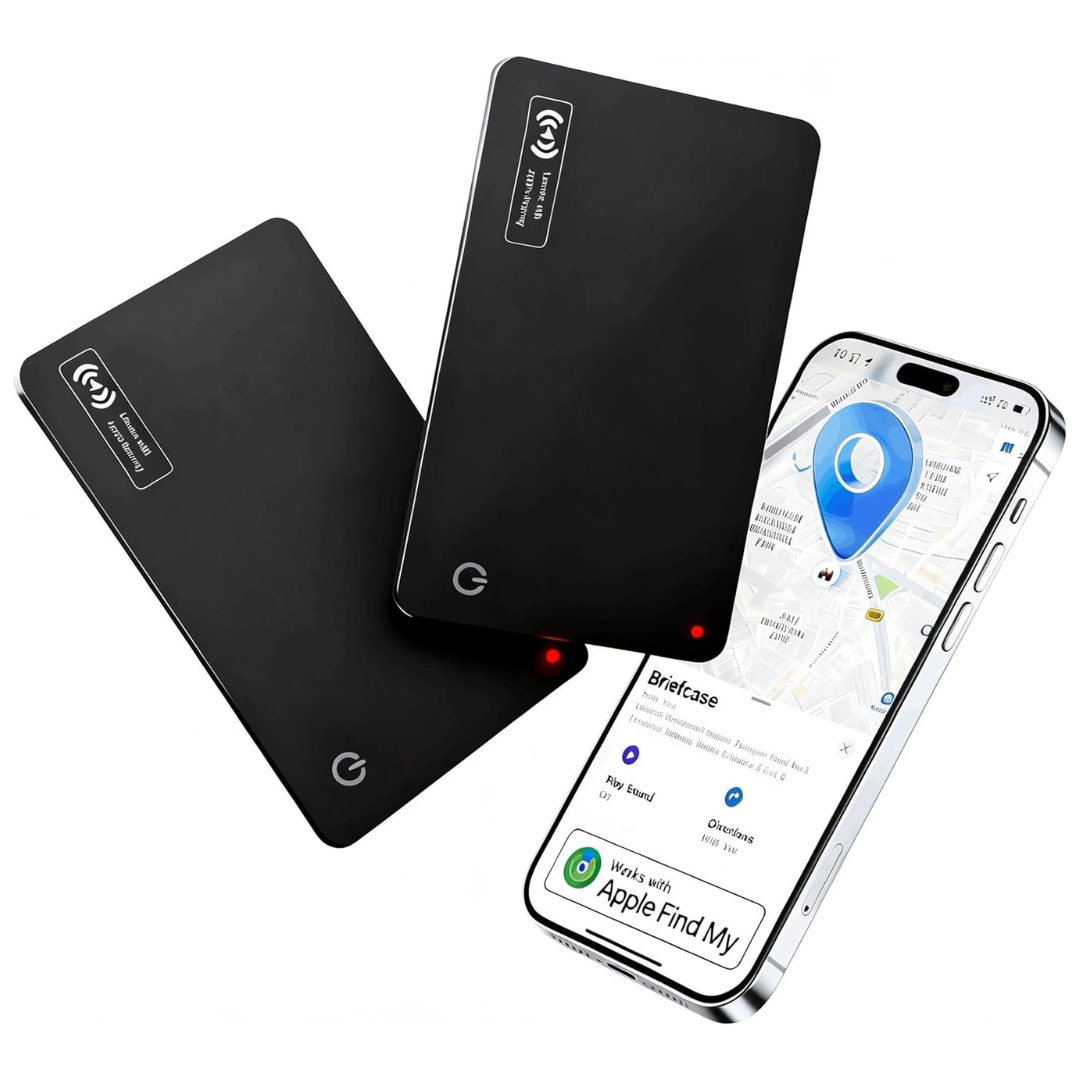 2-Pack Ultra-Slim Rechargeable Wallet Tracker Card W/ Apple Find My
