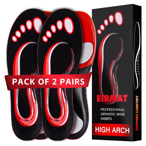 2-Pairs Plantar Fasciitis Relief Arch Support Insoles